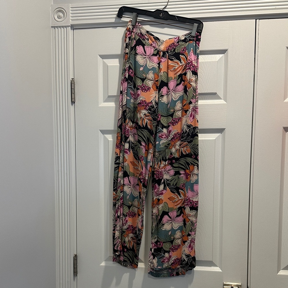 Roxy Women's Floral Wide Leg Pants - Multicolor, Size Small